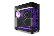 Kabinet - NZXT H6 Flow Compact Dual Chamber with RGB - Matte Black - Kabinet - Miditower - Sort - CC-H61FB-R1