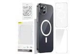 Mobil - Covers & Cases - Baseus Magnetic Crystal Clear for iPhone 13 (transparent) with all-tempered-glass screen protector and cleaning kit - ARSJ010602