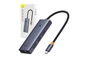 USB hub - Baseus Hub 5w1 UltraJoy 5-Port (1xHDMI4K@30Hz + 4x USB hub - USB 3.0 - 5 ports - Grå - B00052809813-00