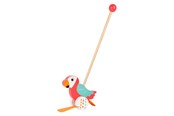 Babylegetøj - Small Foot - Wooden Push Figure Parrot Lori with Stick - 10475