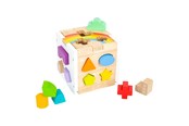 Babylegetøj - Small Foot - Wooden Shape Sorter Cube Rainbow. - 11777