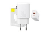 Mobil - Adaptere & Opladere - Baseus Compact Quick Charger USB USB-C 20W (white) - 6953156207240