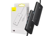 USB hub - Baseus Lite Series Hub 4in1 USB-C to 4x USB 3.0 + USB-C 25cm (Black) USB hub - USB 3.0 - 4 ports - Sort - WKQX030301