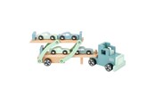 Legetøjsbil - Small Foot - Wooden Truck Transporter Chicago with Cars 9dlg. - 11510