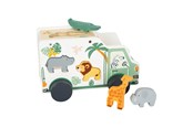 Babylegetøj - Small Foot - Wooden Shape Sorter Jeep Safari 6dlg - 11700