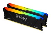RAM - Kingston FURY Beast RGB DDR4-3200 - 32GB - CL16 - Dual Channel (2 pcs) - Intel XMP - Sort - KF432C16BB2AK2/32