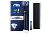 Eltandbørste - Oral-B Eltandbørste Pro 3 3500 Black Edition + Extra CA Black Brush Head + Travel Case - 8006540759912