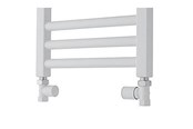 Håndklæderadiator og tilbehør - TVS ventilsæt 1/2 lige t/designrad hvid - 110HV