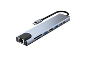 USB hub - Lippa 8-in-1 87W USB-C PD 4K HDMI & Ethernet Hub USB hub - 8 ports - LPGQ22H121