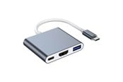 USB hub - Lippa 3-in-1 87W USB-C PD 4K HDMI Hub USB hub - USB 2.0 - 3 ports - Grå - LPGQ22H122