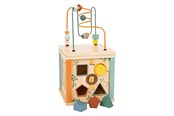 Babylegetøj - Small Foot - Wooden Activity Cube and Motor Skills Spiral Safari - 11960
