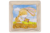 Puslespil - Goki Wooden Layer Puzzle - Vegetable Garden 53pcs. Wood - 57495