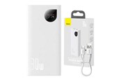 Powerbank - Baseus Powerbank Adaman2 10000mAh 30W White Powerbank - Hvid - 10000 mAh - PPAD080002