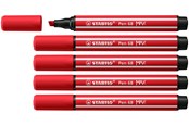 Skrive- og Tegneværktøjer - STABILO Pen 68 MAX - Fibre-tip Pen with Thick Chisel Tip - Carmine Red - 768/48