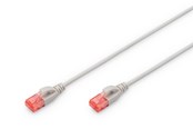 Netværkskabel - DIGITUS CAT 6 U-UTP Slim Patch Cord - 2m - Grå - 2m - DK-1617-020S
