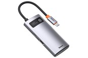 USB hub - Baseus Hub 4in1 Metal Gleam Series USB-C to USB 3.0 + USB 2.0 + HDMI + USB-C PD USB hub - USB 3.0 - 4 ports - Grå - CAHUB-CY0G
