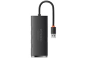 USB hub - Baseus Lite Series Hub 4in1 USB to 4x USB 3.0 25cm (Black) USB hub - USB 3.0 - 4 ports - Sort - WKQX030001
