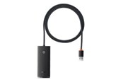 USB hub - Baseus Lite Series USB do 4x USB 3.0 2m (black) USB hub - USB 3.0 - 4 ports - Sort - WKQX030201