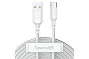 USB kabel - Baseus Simple Wisdom Data Cable Kit USB to Type-C 5A (2PCS/Set）1.5m White - TZCATZJ-02
