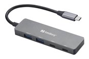 USB hub - Sandberg 4-port USB Hub USB hub - USB 3.0 - 4 ports - Grå - 136-50