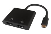 USB hub - Deltaco USB-C MST HUB 2x 4K/60Hz HDMI x 2 black 0.1m USB hub - 4 ports - Sort - USBC-2HDMI