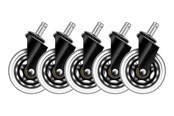 Gamer Stol - Deltaco 3" Universal Rubber Caster - Sort - GAM-157