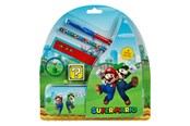 Skoletilbehør - Super Mario Skolesæt med blikæske - 6 stk - SUMB6458
