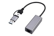 Netværksadapter (netkort, printserver mv.) - Gembird Cablexpert A-USB3AC-LAN-01 USB 3.1 + type-C Gigabit network adapter space grey - A-USB3AC-LAN-01
