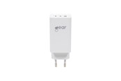 Mobil - Adaptere & Opladere - GEAR Charger GAN 220V 2xUSB-C + 1xUSB-A PD 45W + 18W + 3A (total 65W) White - 665088