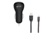 Mobil - Adaptere & Opladere - GEAR Charger 12V 1xUSB 1A Black Lightning Cable 1m MFI - 665008