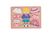 Babylegetøj - Bigjigs Wooden Dress Up Puzzle Girl 10pcs. - BB057