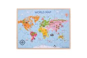 Puslespil - Bigjigs Wooden World Map Puzzle 35dlg. Wood - BJ098