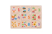 Babylegetøj - Bigjigs Wooden Learning Puzzle Numbers 18dlg. - BJ535