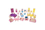 Dukkehus & tilbehør - Bigjigs Wooden Dollhouse Furniture 27dlg. - JT116