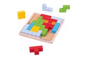 Babylegetøj - Bigjigs Wooden Block Puzzle Patterns - 33019