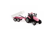 Legetøjsbil - Kids Globe Die-cast Tractor with Trailer - Pink - 510241