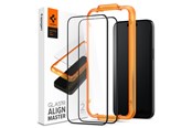 Mobil - Beskyttelsesglas - Spigen Glass tR AlignMaster 2 Pack - FC Black - iPhone 15 Pro Max - AGL06875