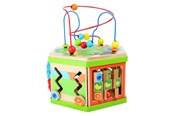 Babylegetøj - Small Foot - Wooden Activity Cube with Motor Skills Spiral Safari - 4244