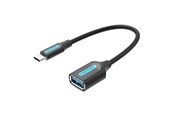 USB hub - Vention USB-C 3.1 Male to USB Female Cable 0.15m Black USB hub - USB 3.1 - 1 port - Sort - CCVBB