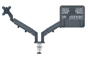 Skærmholder - Leitz Ergo pladsbesparende dual monitor arm & laptop arm, Grå - 65380089