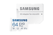 Hukommelseskort - Samsung EVO Plus microSD/SD - 160MB/s - 64GB - MB-MC64SA/EU