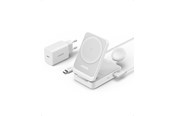 Mobil - Adaptere & Opladere - Anker MagGo Wireless Charging Station (Foldable 3-in-1) - White - B2557321