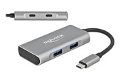 USB hub - DeLOCK - hub - 4 ports USB hub - USB 3.0 - 4 ports - Sølv - 63260