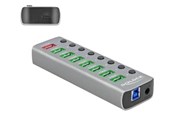 USB hub - DeLOCK - hub - 7 ports USB hub - USB 3.1 - 7 ports - Sølv - 63264