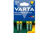 Batteri - VARTA Recharge Charge Accu Power AAA 1000 mAh 4-Pack (3+1) - 5703301494