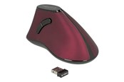 Mus - DeLOCK - vertical mouse - 2.4 GHz - black / red - Vertical mouse - Optisk - 5 knapper - Sort - 12528