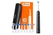 Eltandbørste - Bitvae Eltandbørste Rotary toothbrush with tips set and travel case R2 (black) - R2 Black+heads+case