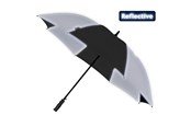 Fritid & Rejser - Falcone Reflective Umbrella - Automatic - Windproof - 120 cm - Black / Silver - GP-48-8120