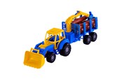 Udendørsleg - Cavallino Toys Cavallino Junior Tractor with Crane Trailer and Wood 46cm - 3017WD01