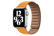 Smartwatch - Tilbehør - Lippa Apple Watch magnetisk læderrem 42/44/45/49 - Gul / Brun - LPAW033